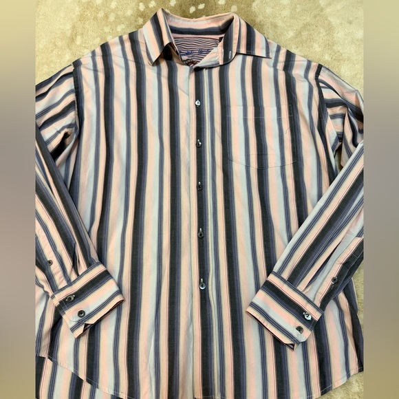 Bugatchi uomo rainbow striped button down men’s long sleeve size large - Picture 6 of 13